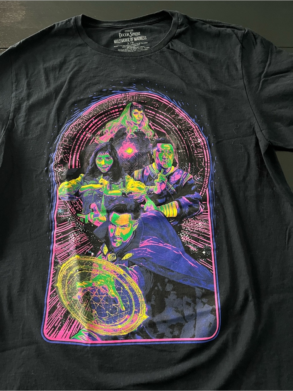 Doctor Strange Neon Graphic Tee - Black